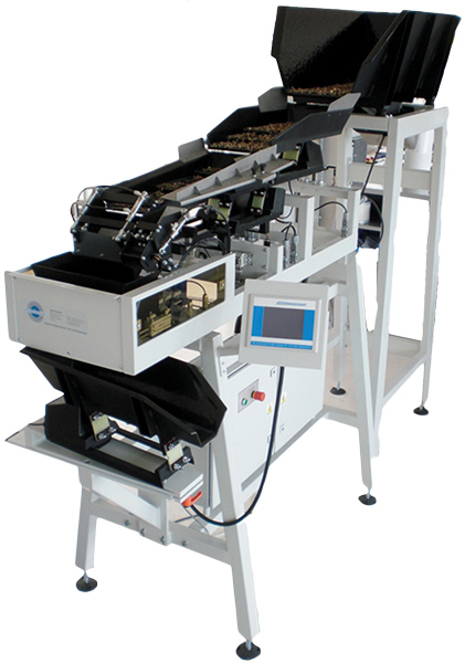 Zuführsystem Linearförderwaage zum gewichtsmäßigen Erfassen von Stückzahlen mittels 2-Strom-Prinzip, zuführen und dorsieren von Schüttgütern